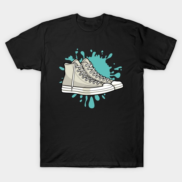 White Skate Sneaker T-Shirt by milatees